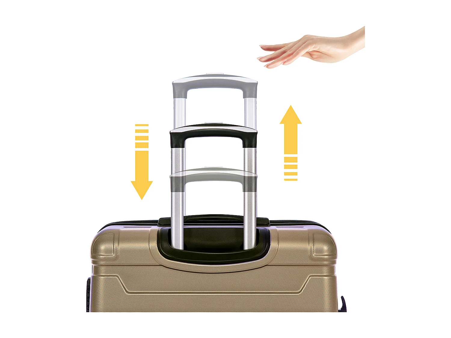 Harde handbagage, koffer met TSA-slot en universeel wiel, uitbreidbaar, zijhandgreep, 3-delige set