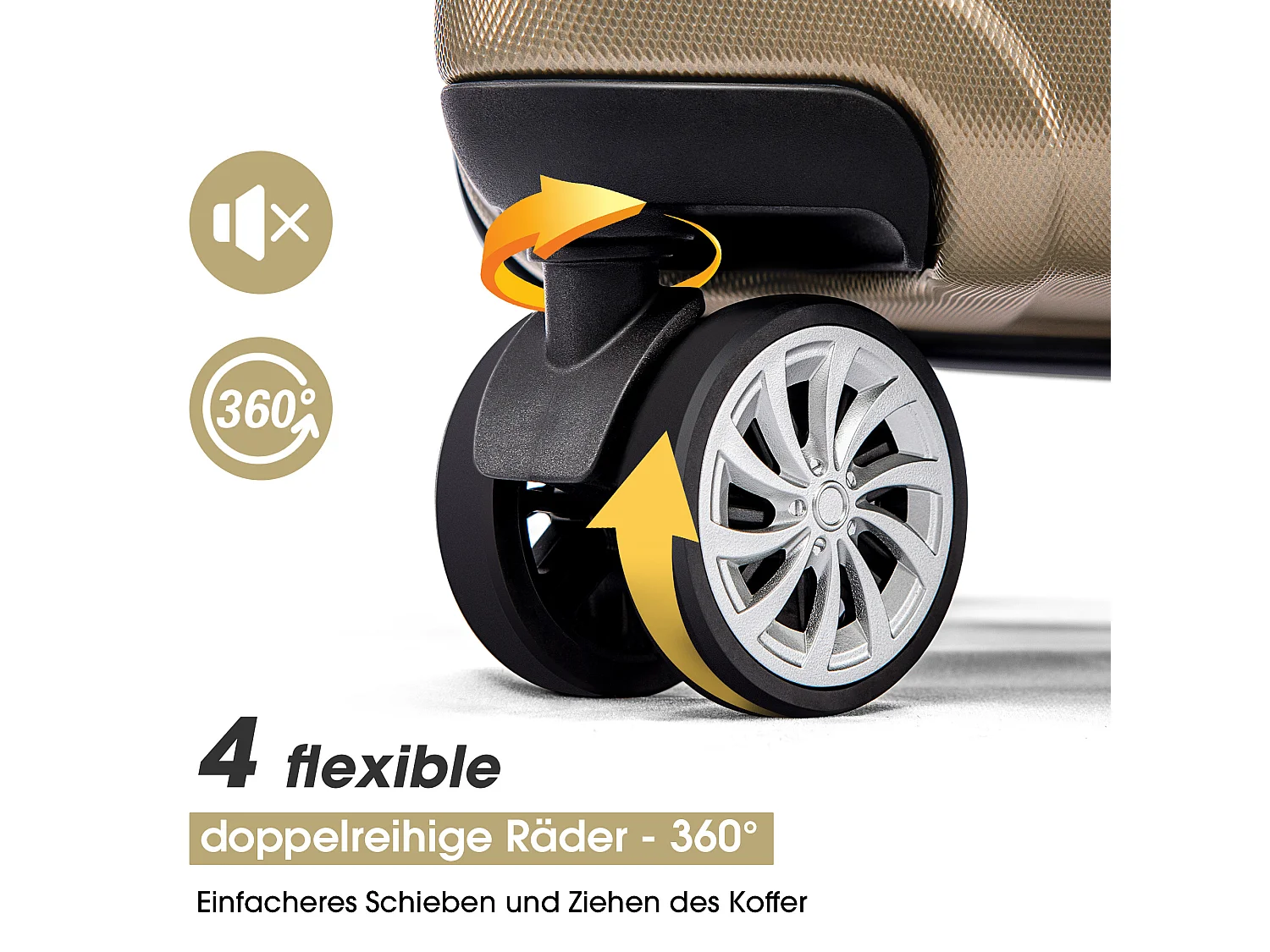 Harde handbagage, koffer met TSA-slot en universeel wiel, uitbreidbaar, zijhandgreep, 3-delige set