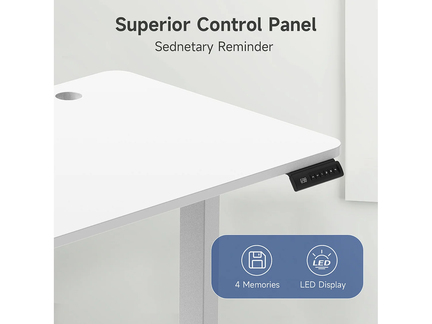 Mesa de pé ajustável em altura para escritório em casa, motores duplos, mesa de computador elétrica de pé de 58 x 180 cm com 4 preferências de memória