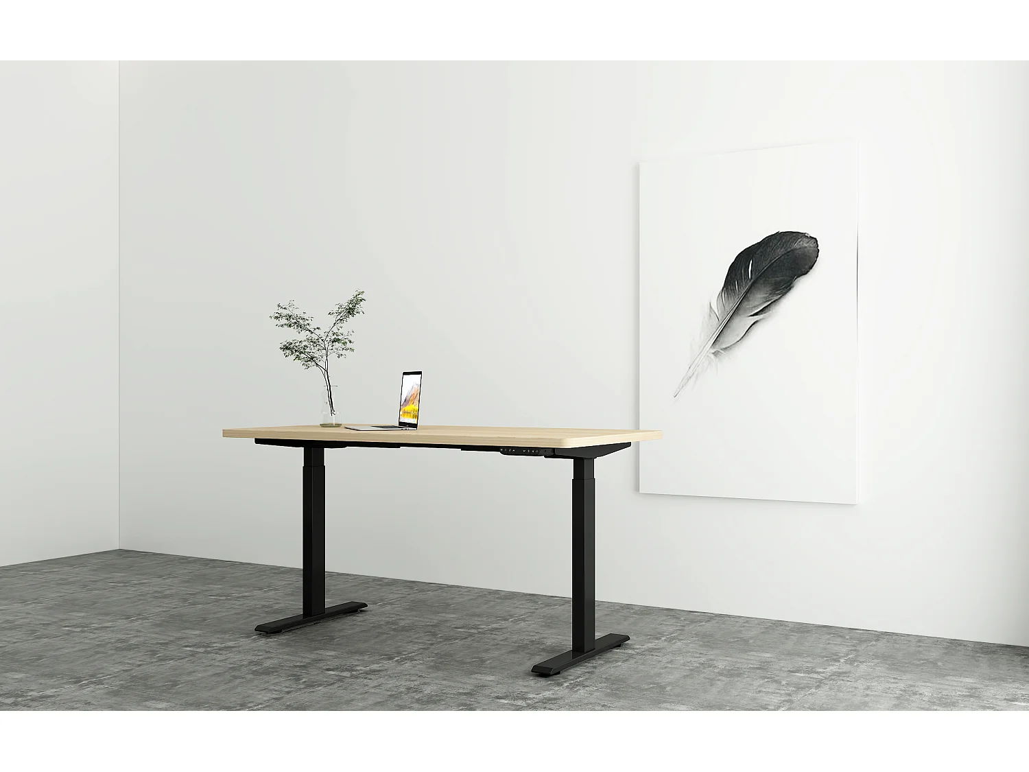 Mesa de pé ajustável em altura para escritório em casa, motores duplos, mesa de computador elétrica de pé de 58 x 180 cm com 4 preferências de memória, portas USB