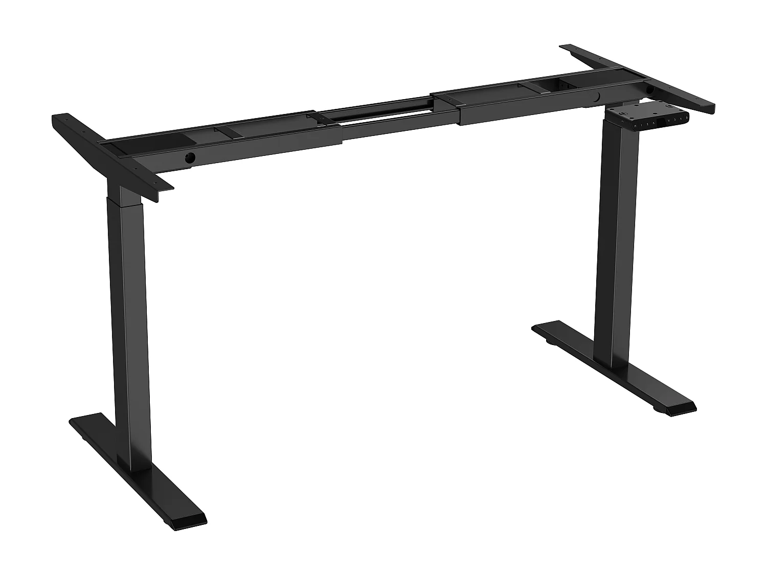 Mesa de pé ajustável em altura para escritório em casa, motores duplos, mesa de computador elétrica de pé de 58 x 180 cm com 4 preferências de memória, portas USB