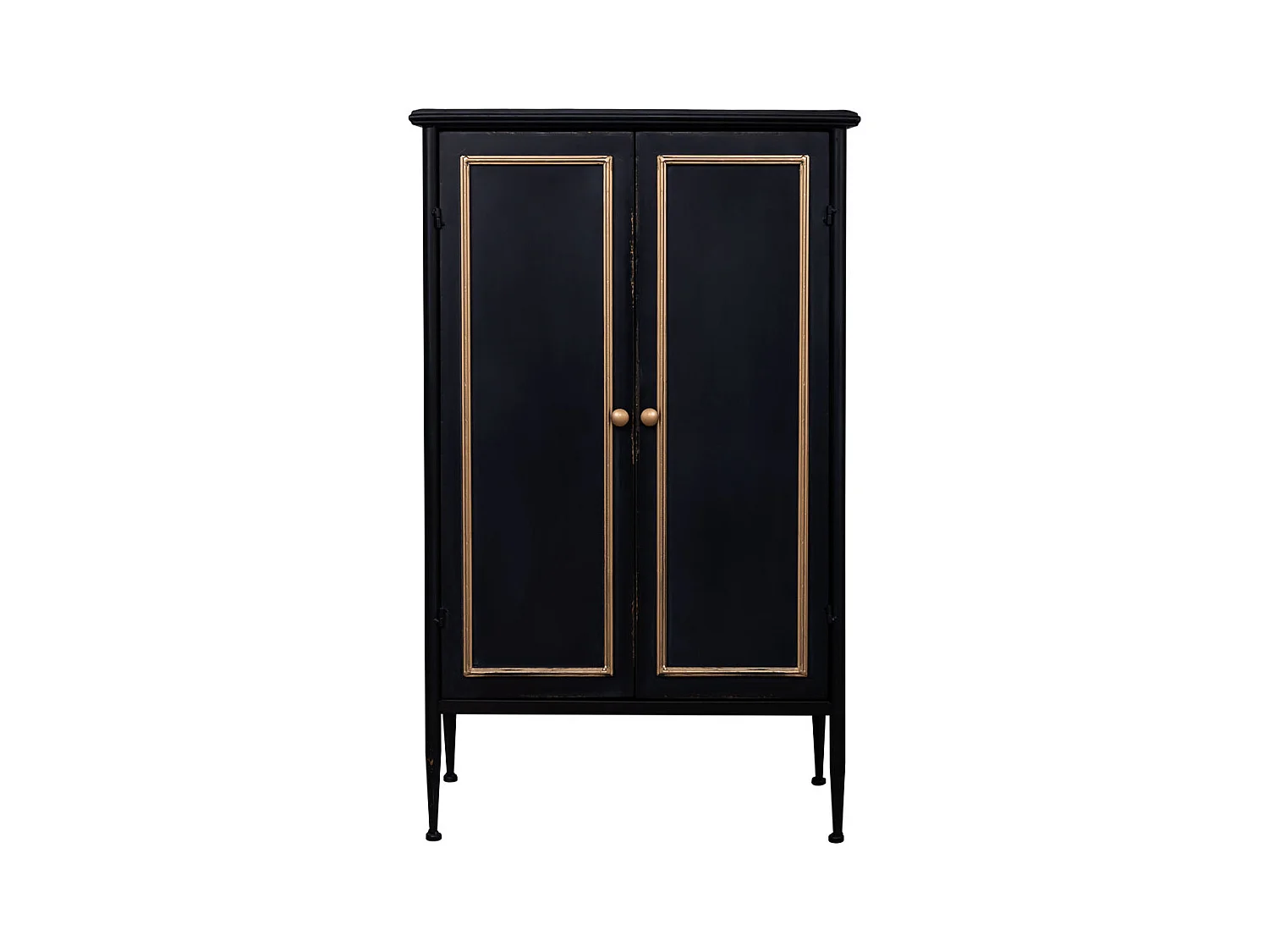 Armario con 2 puertas negro envejecido 61x35x100