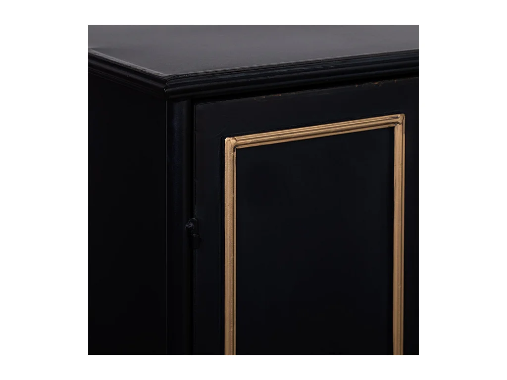 Schrank mit 2 Türen in gealtertem Schwarz 61x35x100