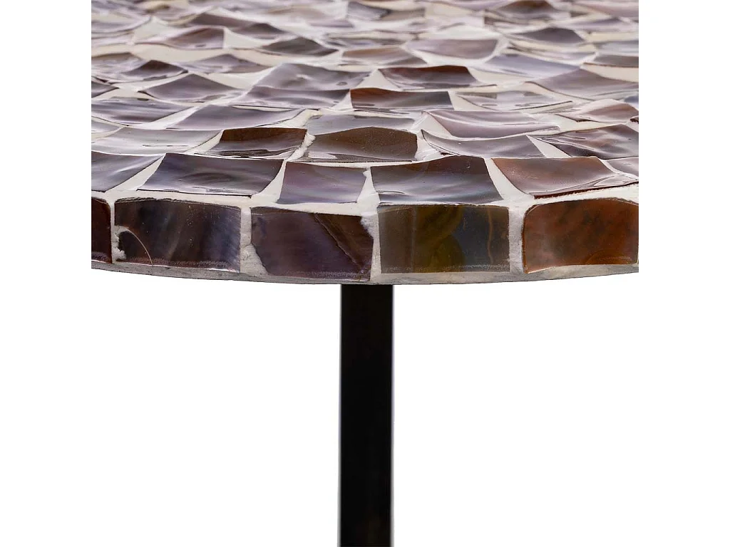 Table d'appoint en bois et capiz marron d40x45h cm