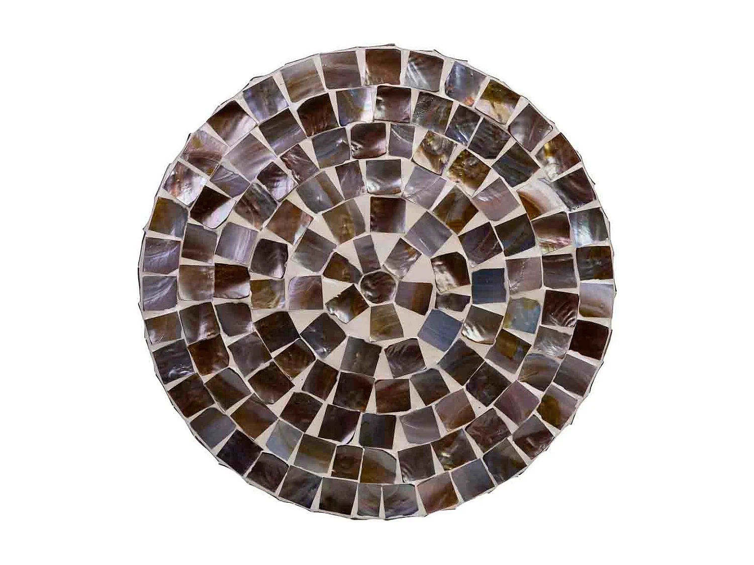 Table d'appoint en bois et capiz marron d40x45h cm