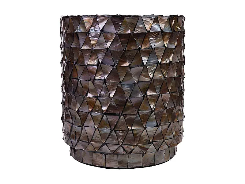 Mesa de apoio em madeira e madrepérola castanha D40x51/7