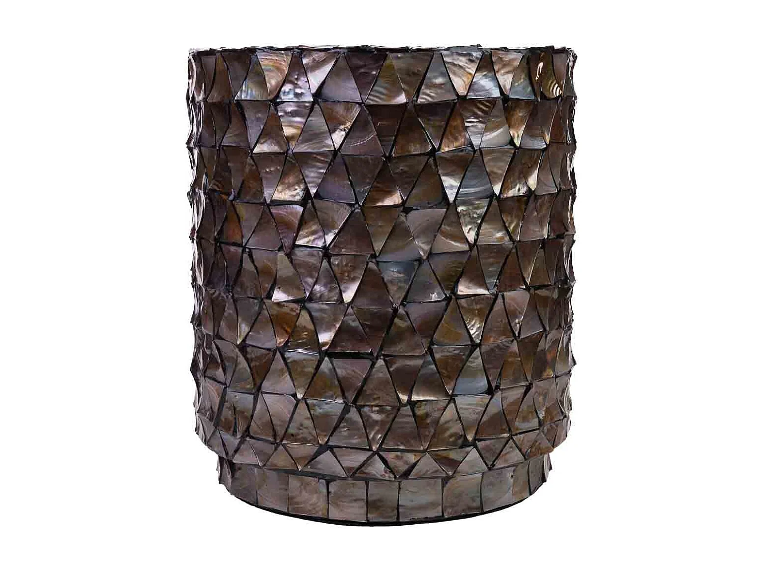 Tavolino in legno e madreperla marrone D40x51/7