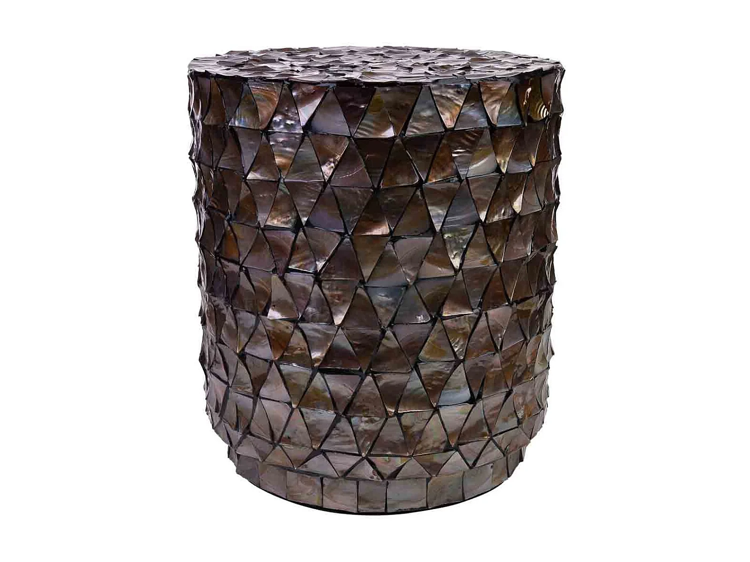 Tavolino in legno e madreperla marrone D40x51/7