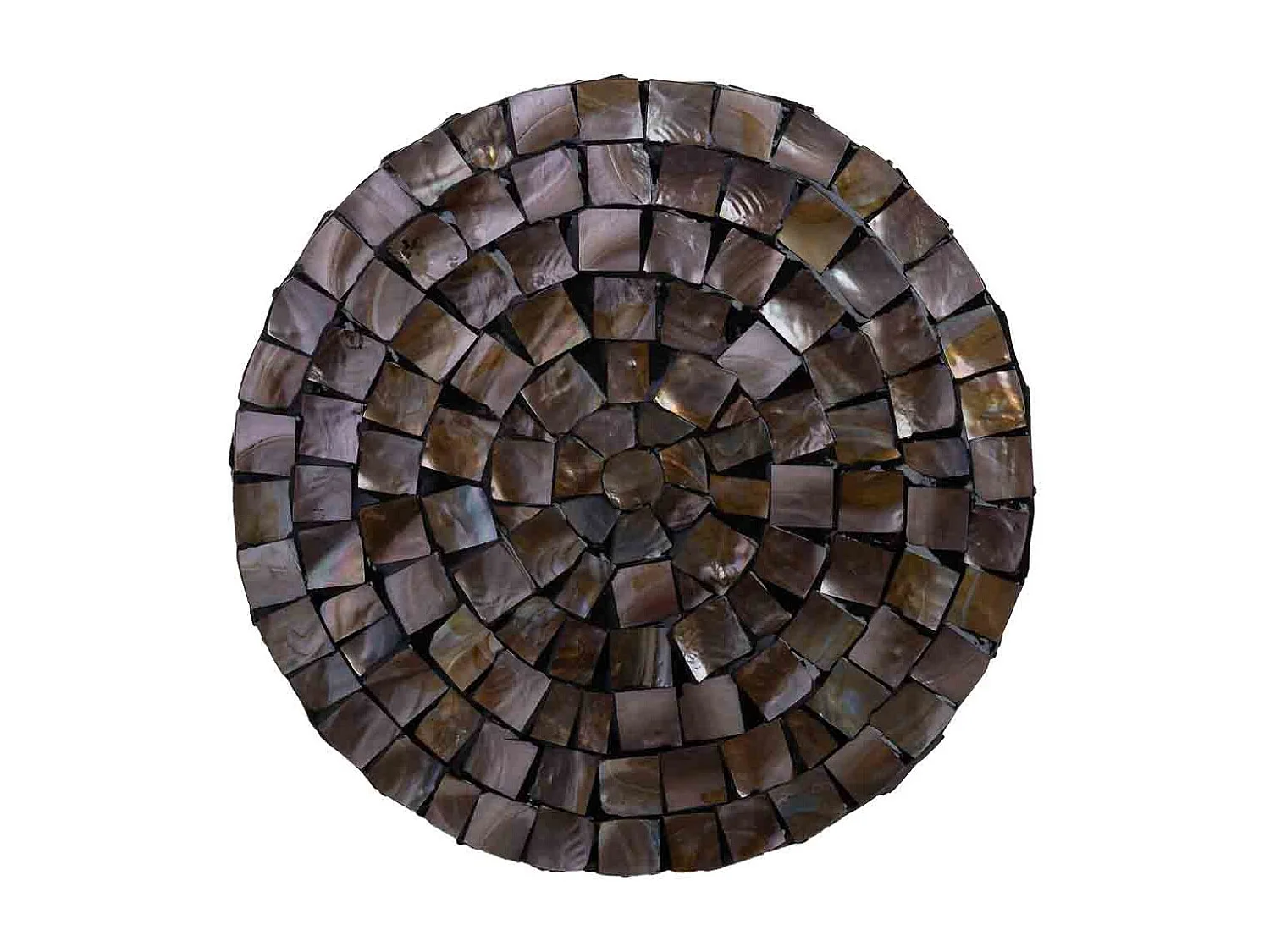 Tavolino in legno e madreperla marrone D40x51/7