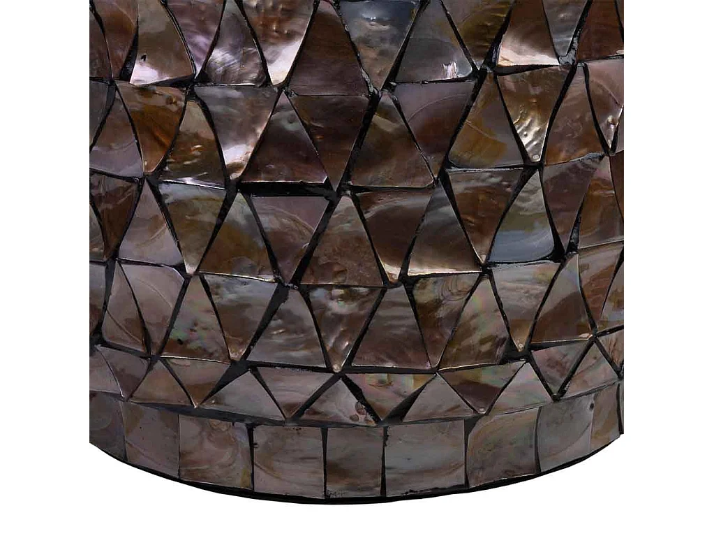 Tavolino in legno e madreperla marrone D40x51/7