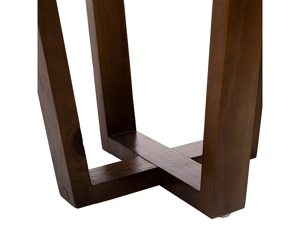 Table d'appoint en bois et nacre marron d36x40h cm