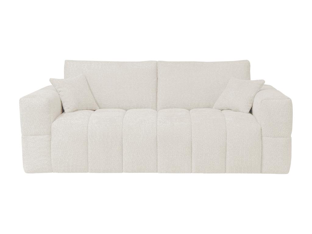 Schlafsofa mit Matratze 3-Sitzer - Bouclé-Stoff - Beige - Liegefläche 140 c günstig online kaufen