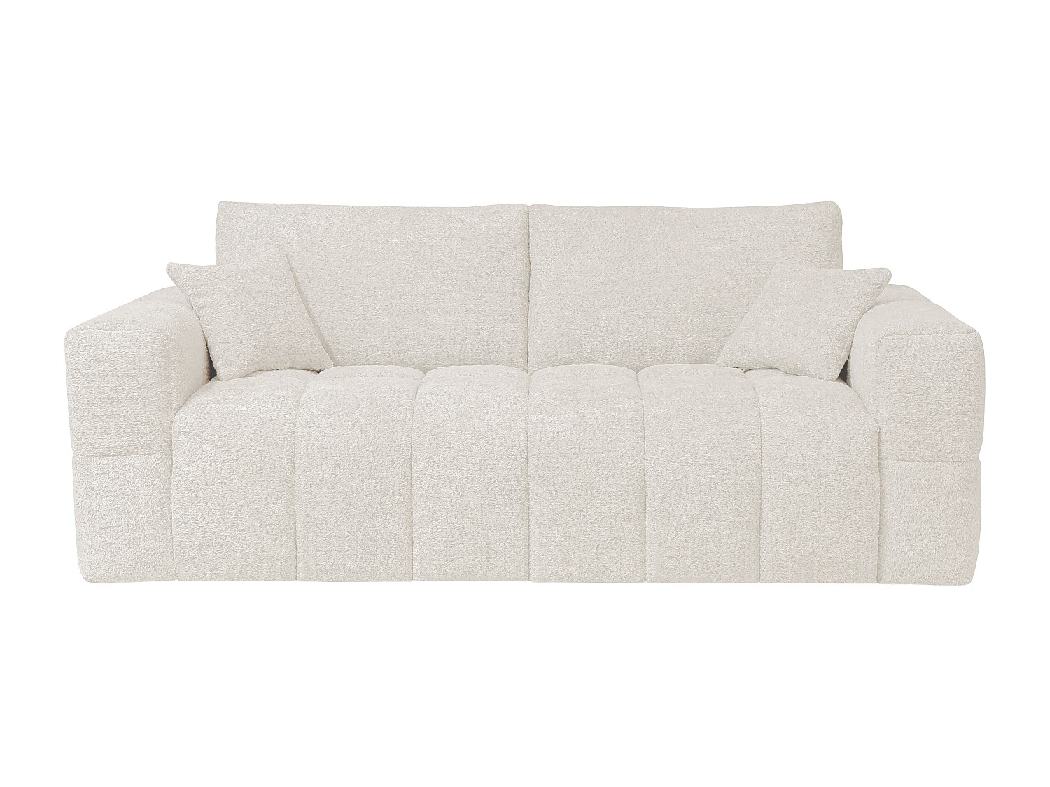 Schlafsofa mit Matratze 4-Sitzer - Bouclé-Stoff - Beige - Liegefläche 160 c günstig online kaufen