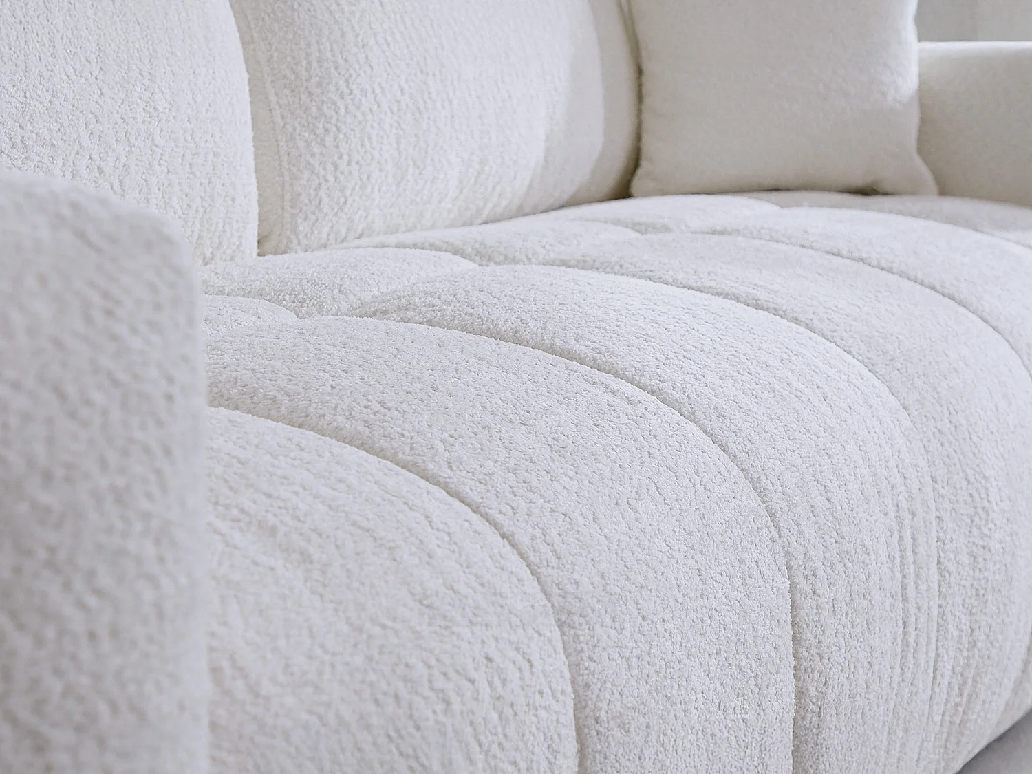 3 sits bäddsoffa beige bouclé tyg bädd 160 cm madrass 13 cm med snabbomvandling ISSORO