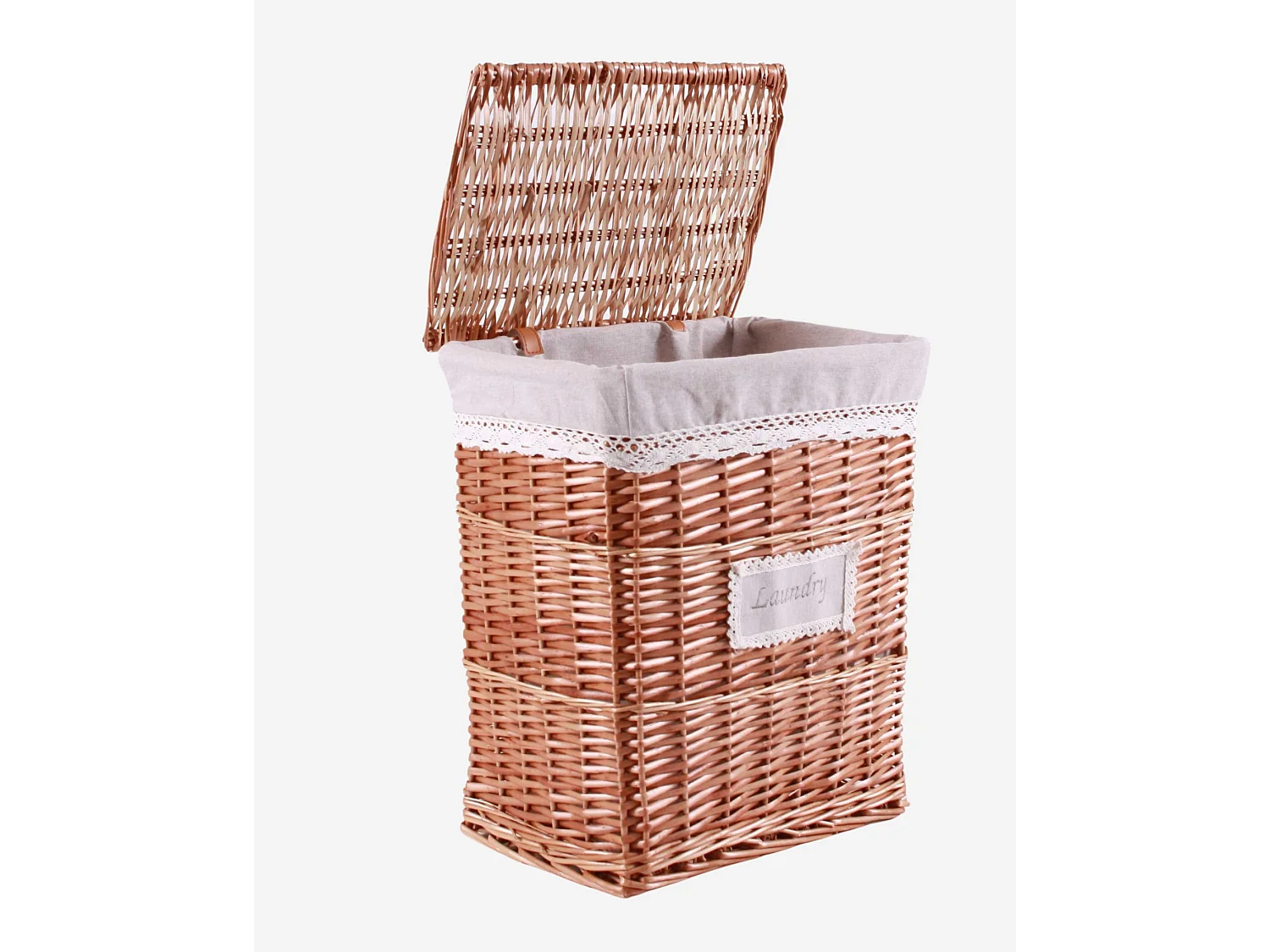 Set di 2 portabiancheria in vimini bollino "Laundry"