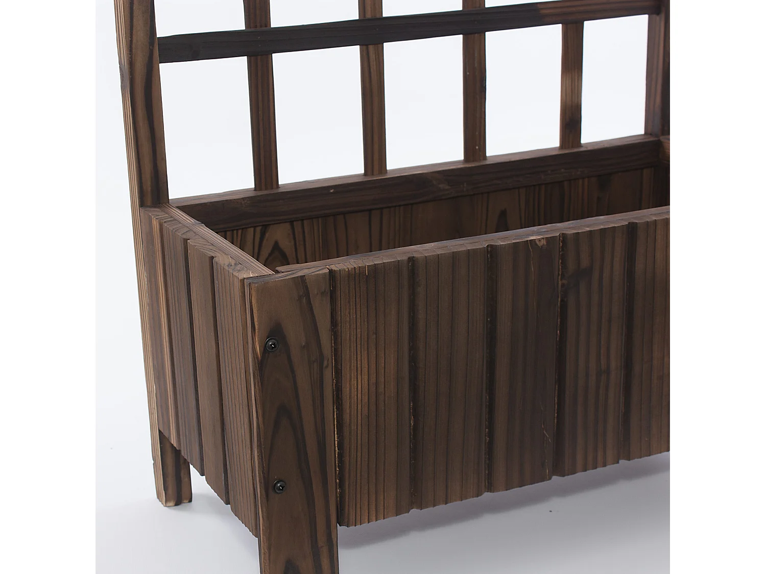 Fioriera con spalliera in abete