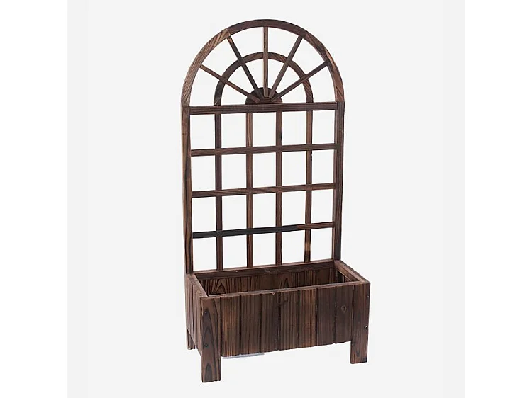 Fioriera con spalliera in abete