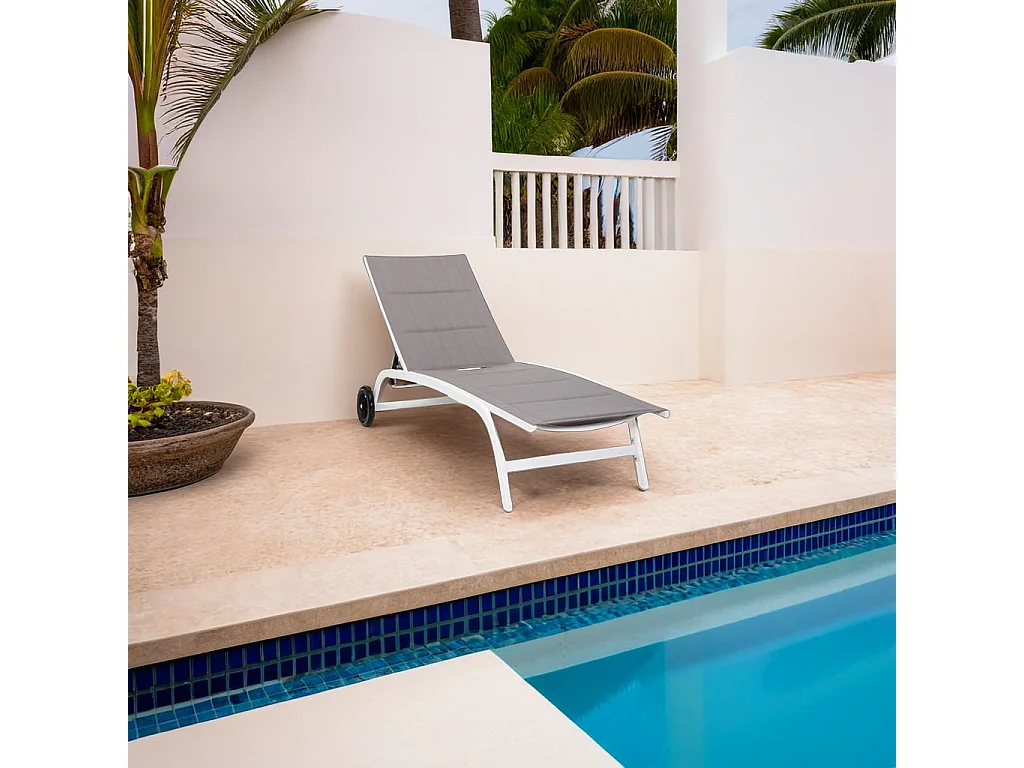 Lettino in alluminio grigio