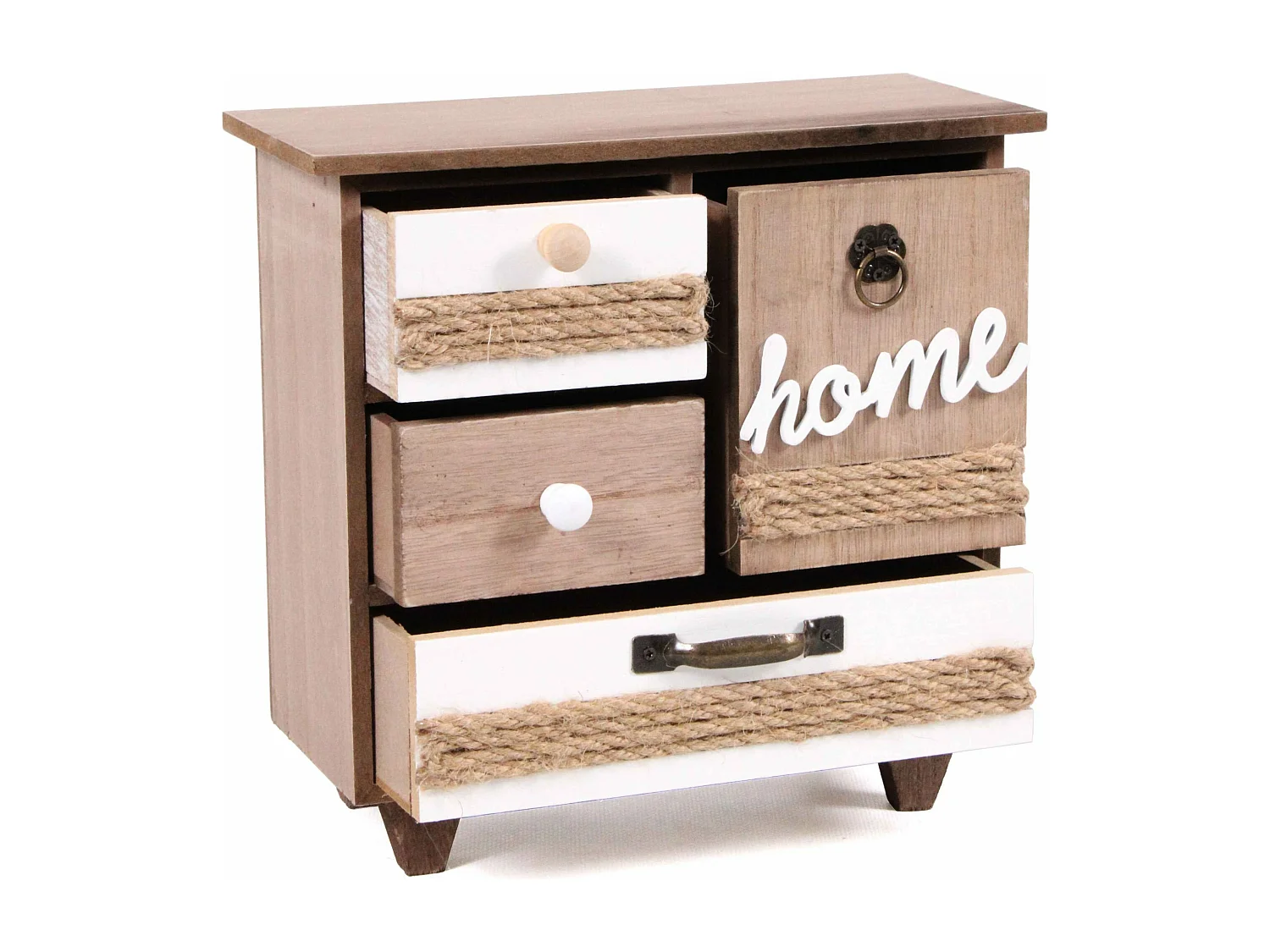 Portagioie in mdf e juta “Home”