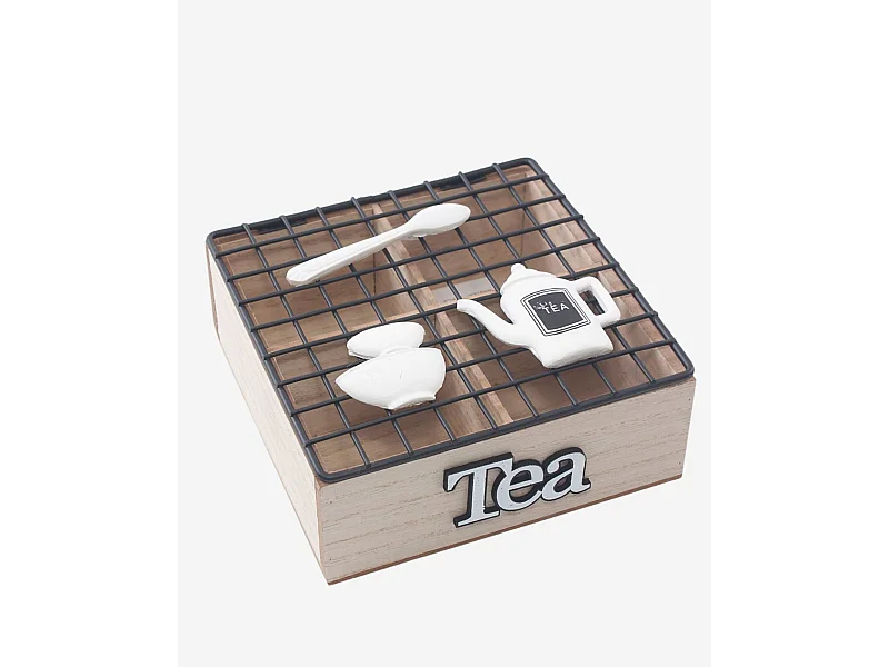 Porta Tisane Tea in Legno Contenitore Porta Bustine Tè Organizer Cucina