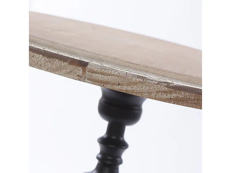 Tavolino in abete e metallo nero