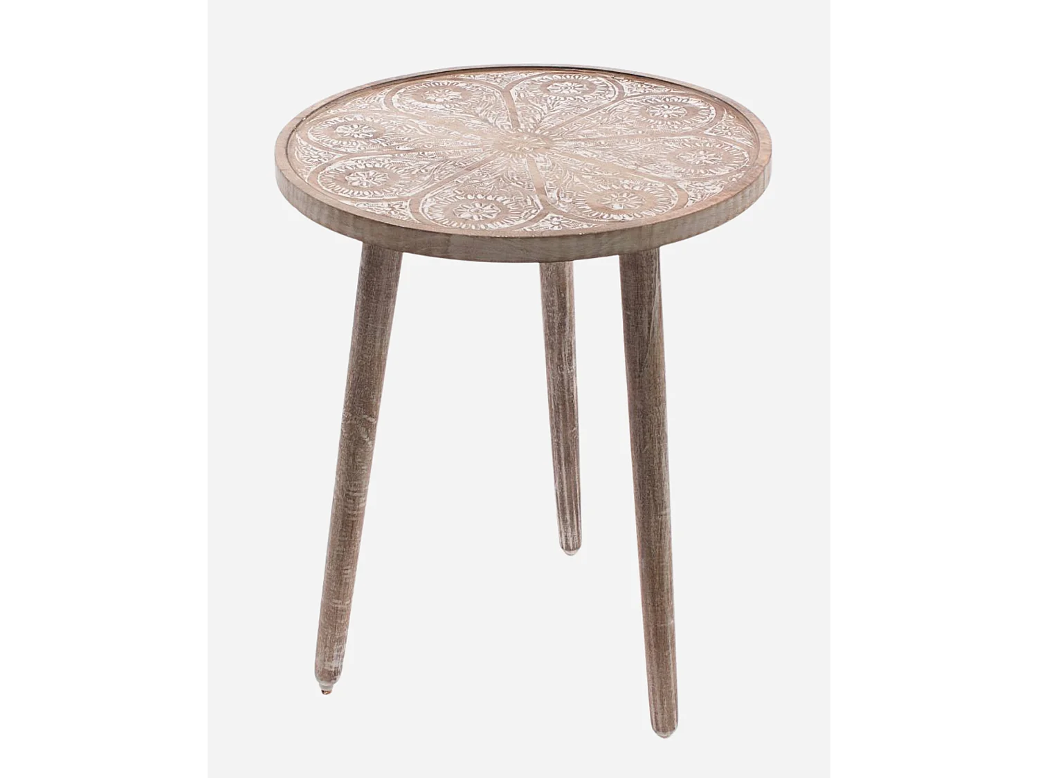 Tavolo da caffè in mango sbiancato Ø45H55