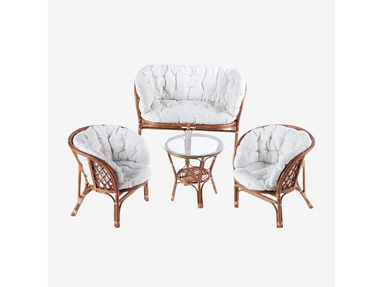 Salotto completo in rattan naturale "Bahama"