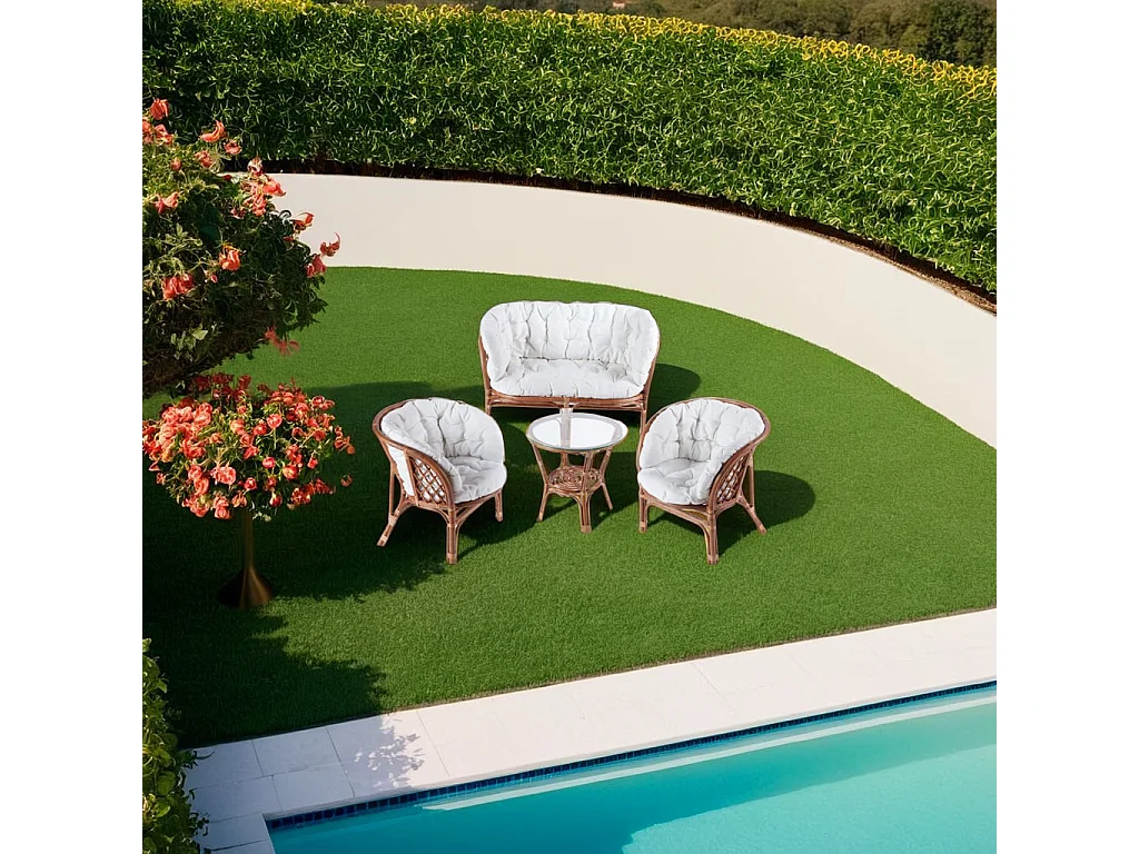 Salotto completo in rattan naturale "Bahama"