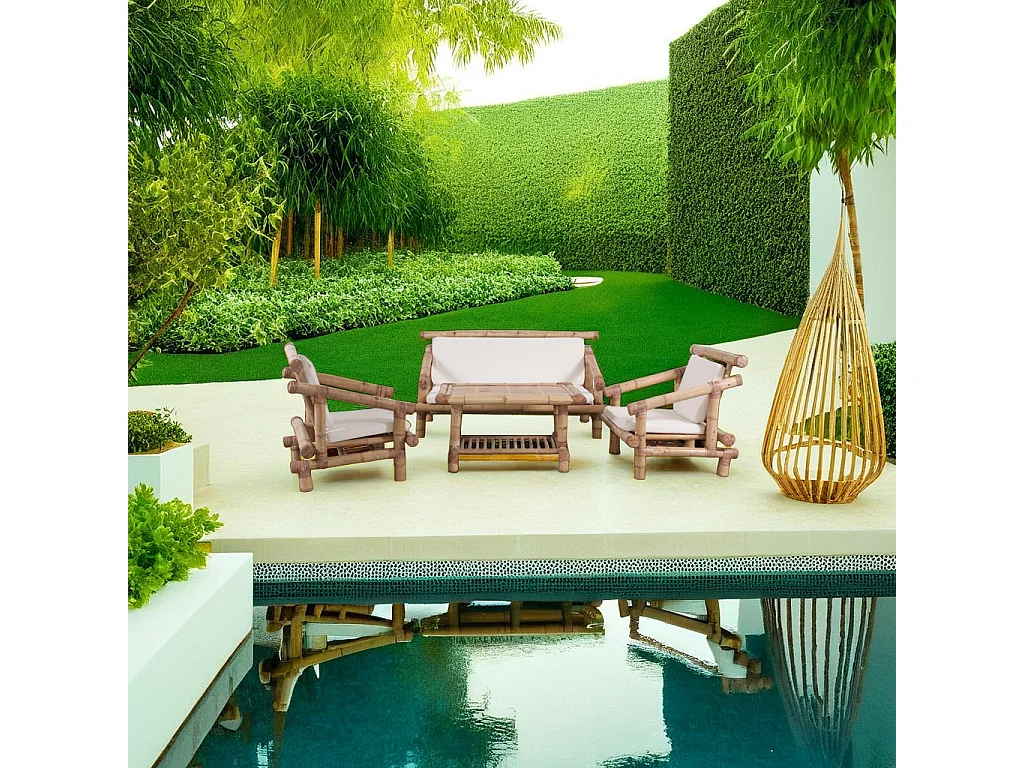 Salotto da giardino in bambù
