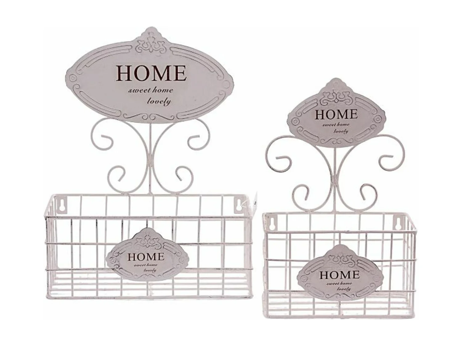 Set di 2 mensole in metallo bianco