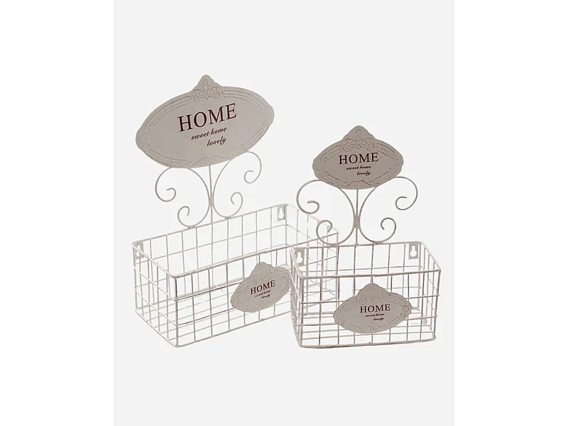 Set di 2 mensole in metallo bianco