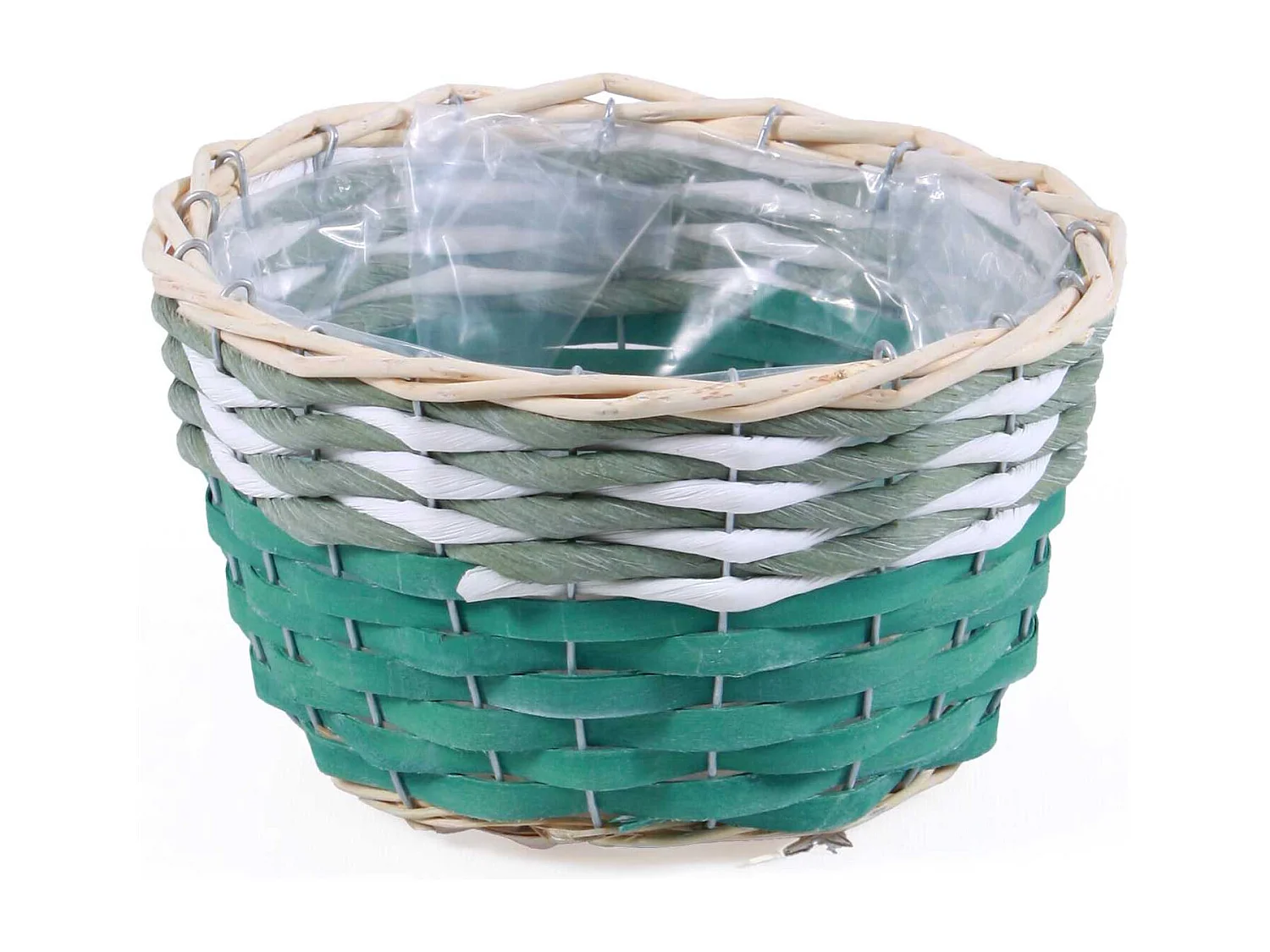 Set di 3 portavasi rotondi in vimini e fibre naturali