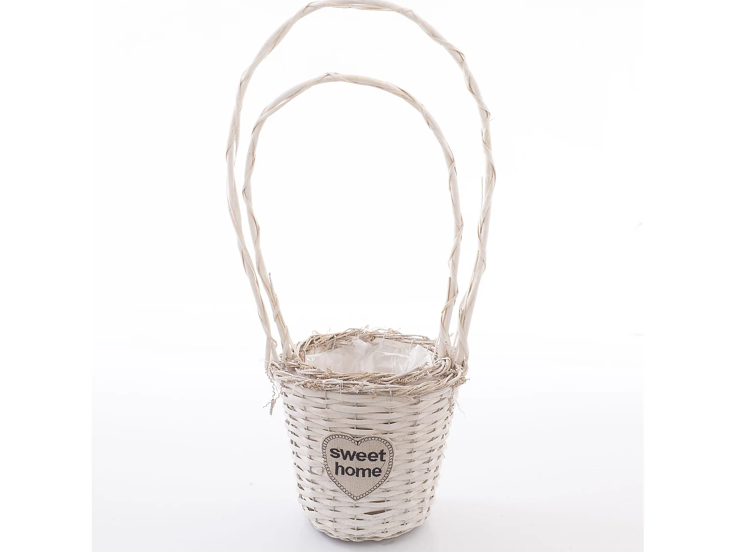 Set 2 cesti in vimini bianco