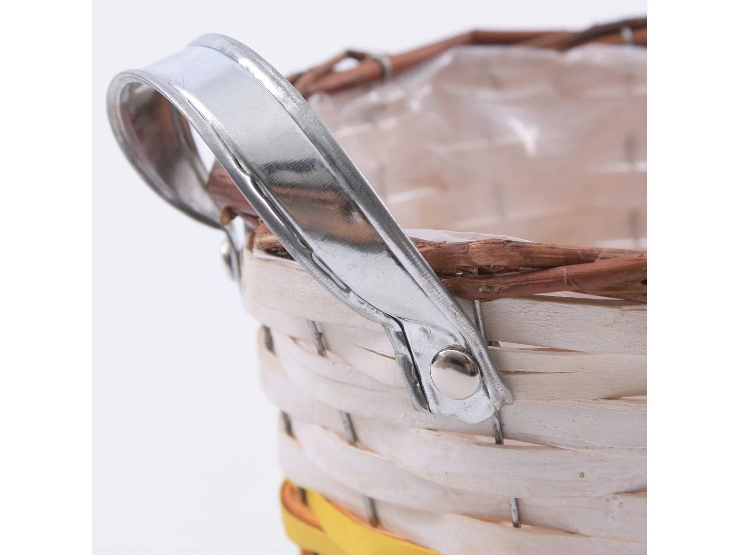 Portavaso in vimini giallo con manici