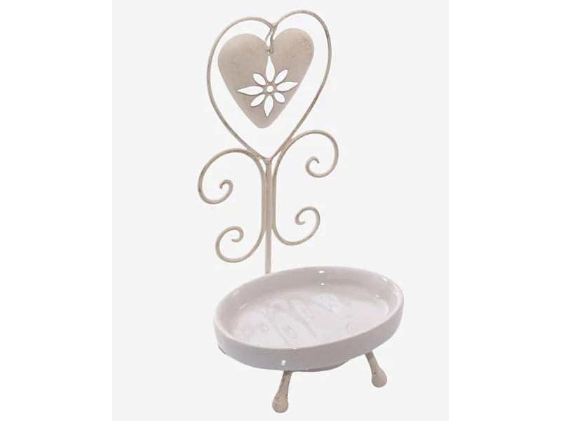 Portasapone in metallo bianco