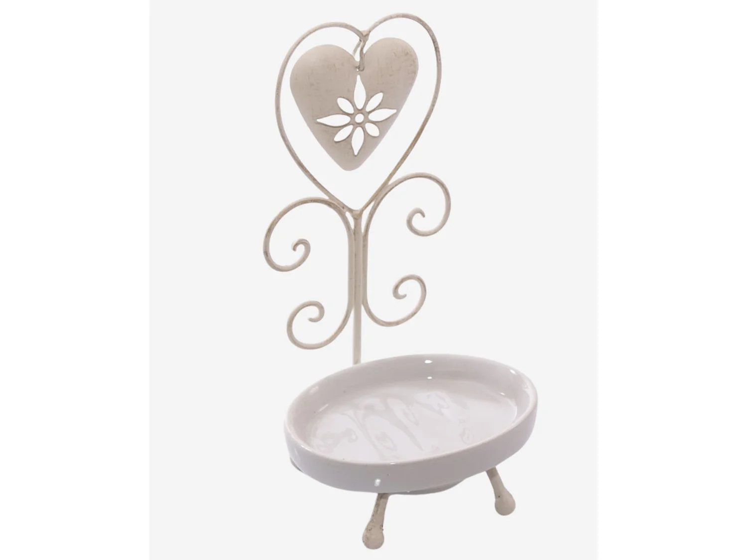 Portasapone in metallo bianco