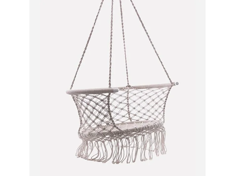 Poltrona sospesa in cotone beige