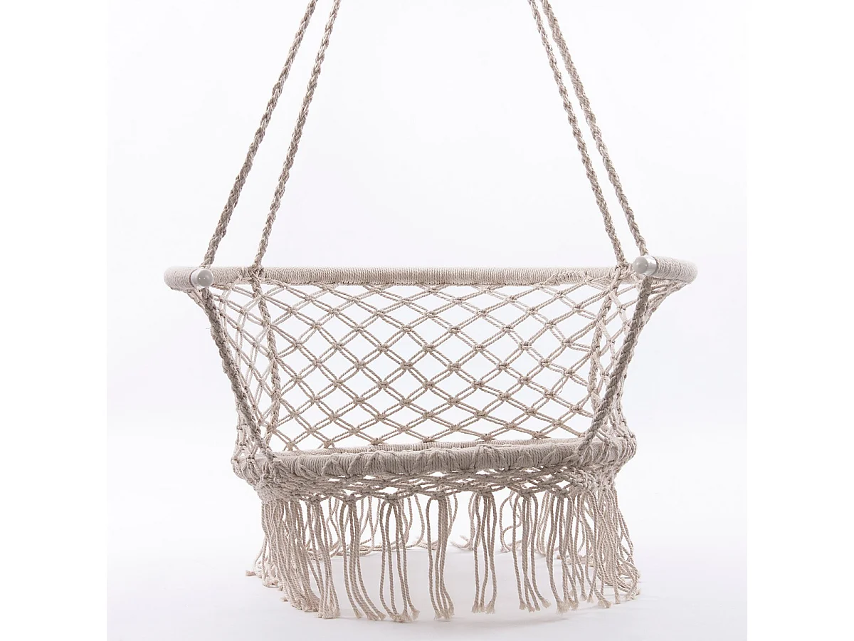 Poltrona sospesa in cotone beige