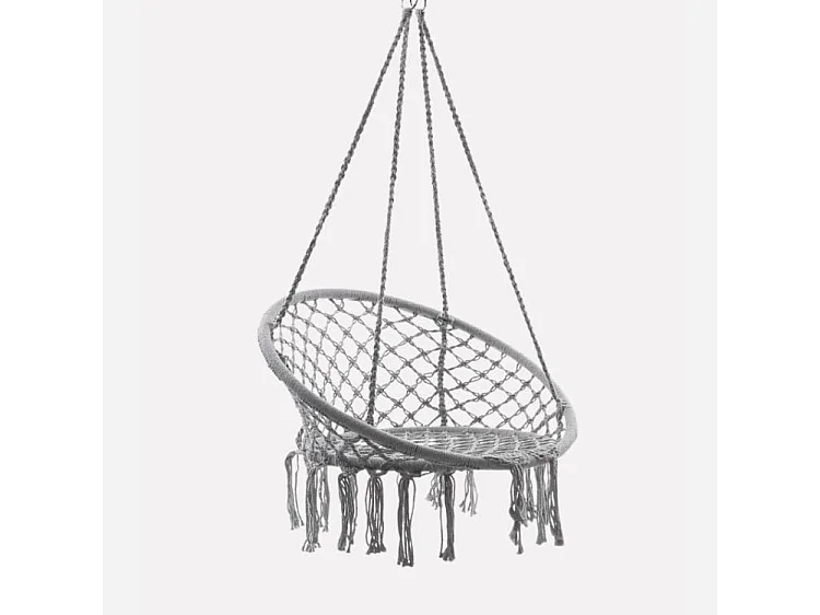 Poltrona pensile grigia in cotone