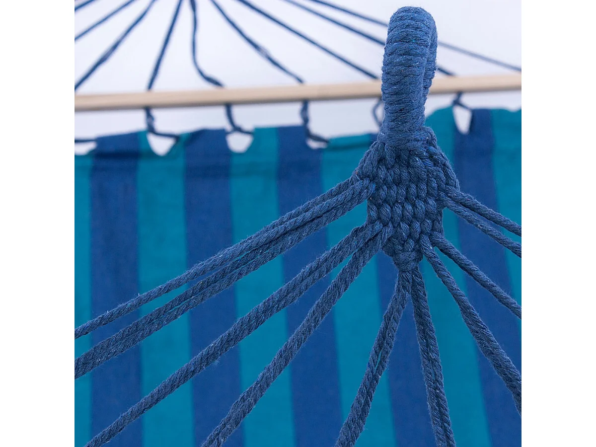 Amaca a Righe Blu in Policotone da Giardino Relax Outdoor Resistente e Confortevole