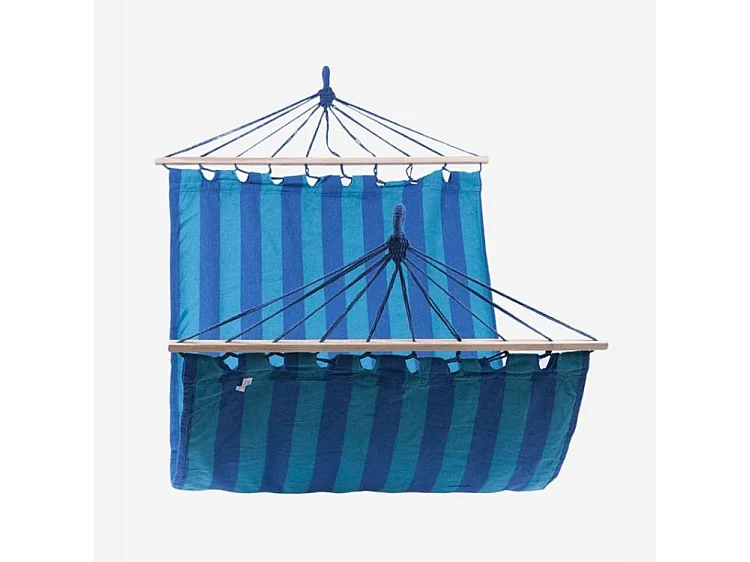 Amaca a Righe Blu in Policotone da Giardino Relax Outdoor Resistente e Confortevole