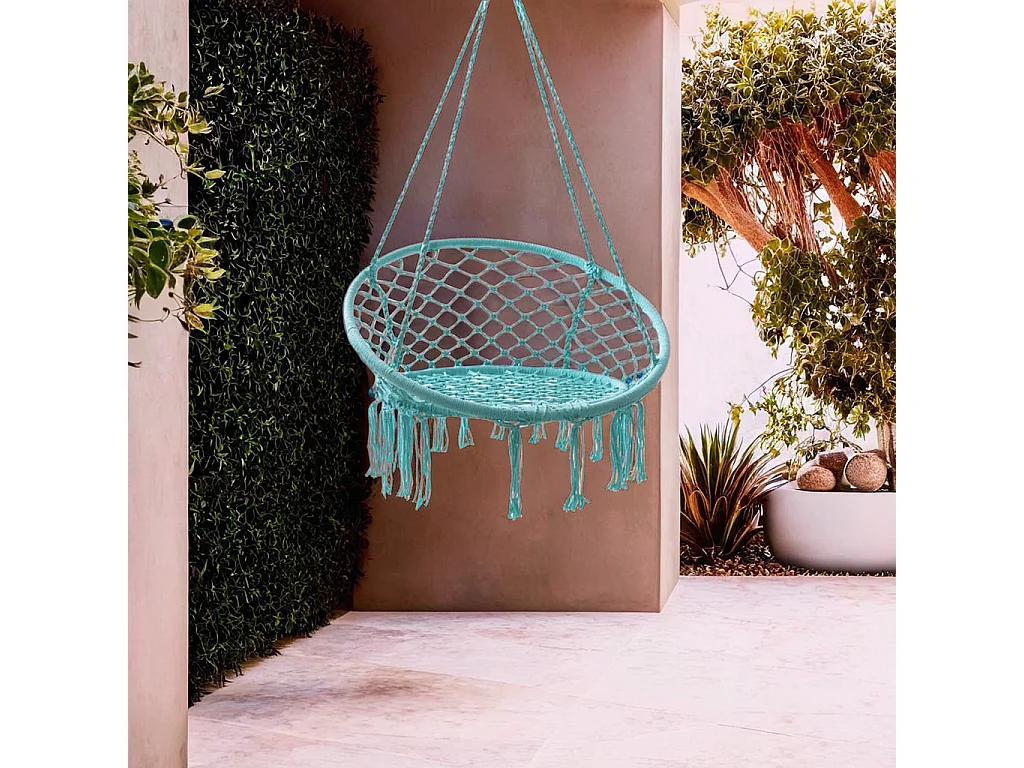 Poltrona pensile acquamarina in cotone