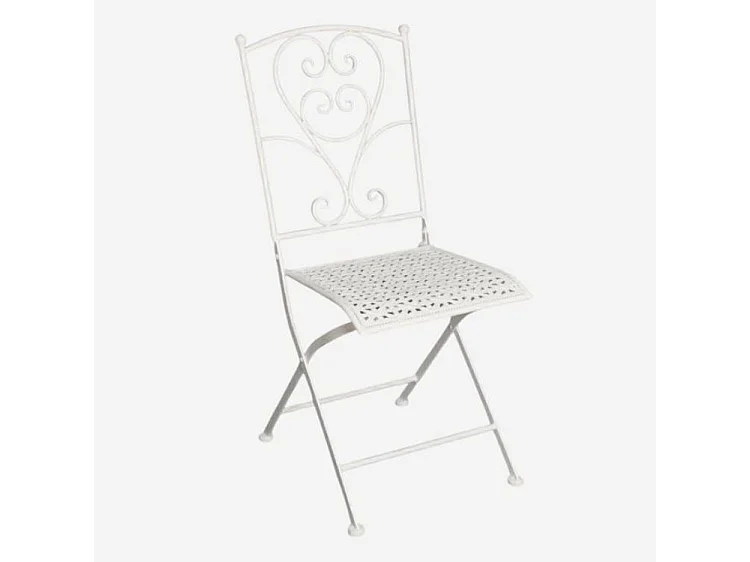 Sedia pieghevole in metallo bianco