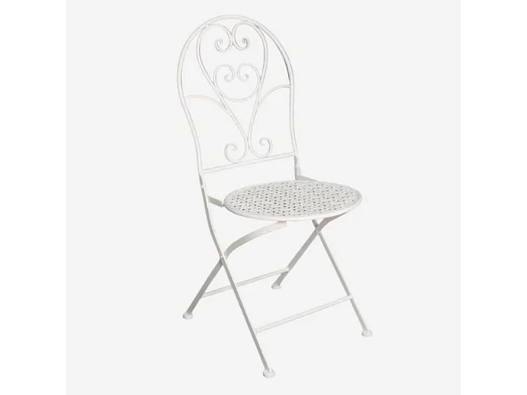 Sedia pieghevole in metallo bianco
