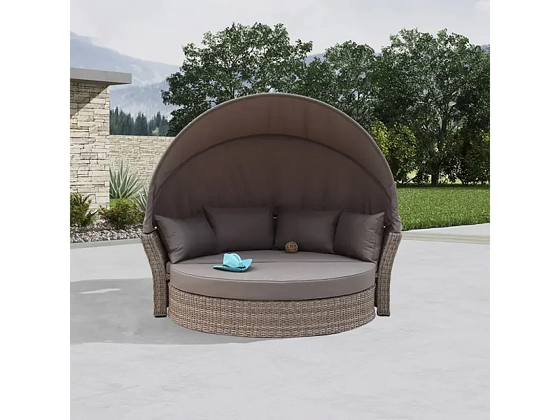 Divano ovale in polirattan "Arena"