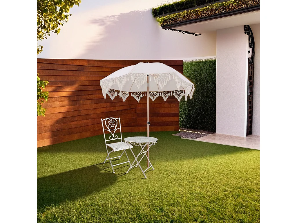 Ombrellone in tessuto con palo in acciaio