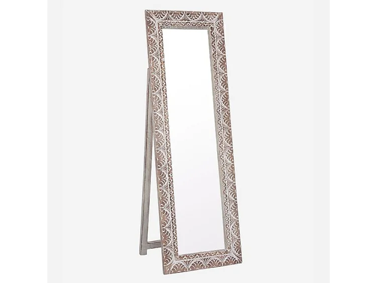 Specchio in mango con appoggio