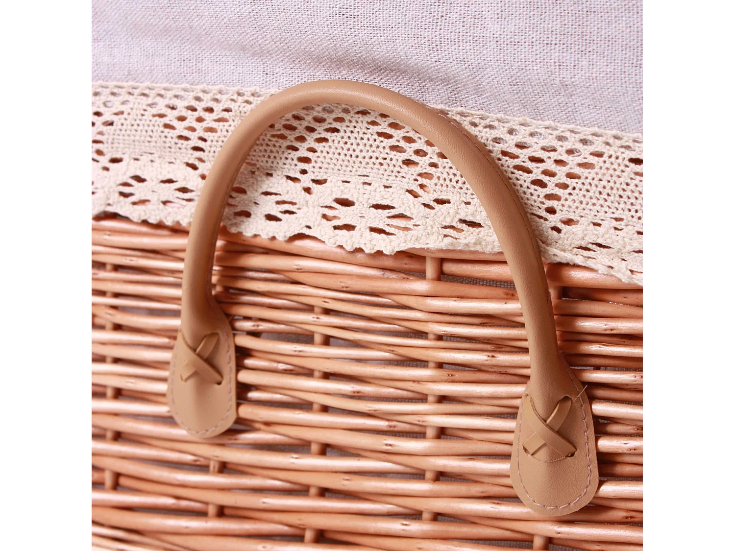 Set di 2 bauli in vimini bollito