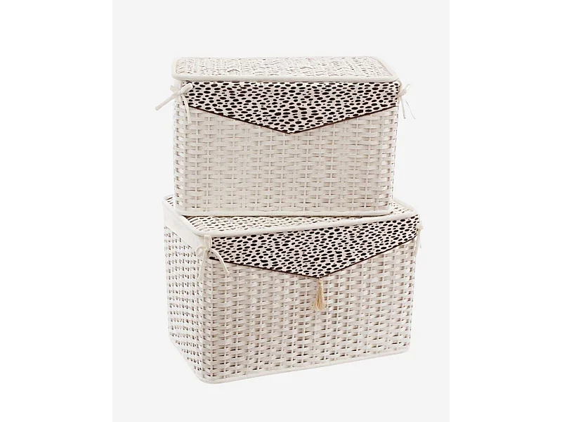 Set di 2 bauli in bambù