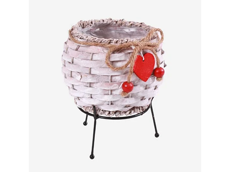 Portavaso in pioppo e metallo